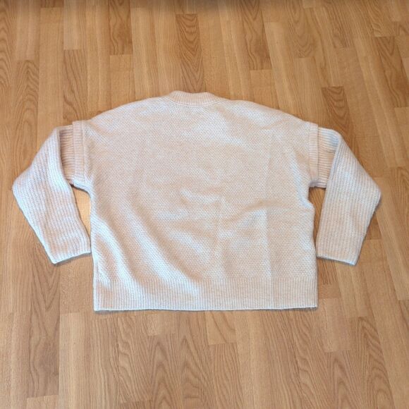 Madewell Havener Pullover Sweater Womens Medium Cable Knit Powder Wool Alpaca - Picture 4 of 8